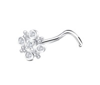 Circle Around With Ball Silver Nose Stud NSKB-1253
